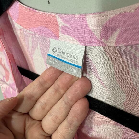 Columbia Holly Hideaway Breezy Waist Belt Dress in Salmon Rose Peonies - Picture 3 of 5